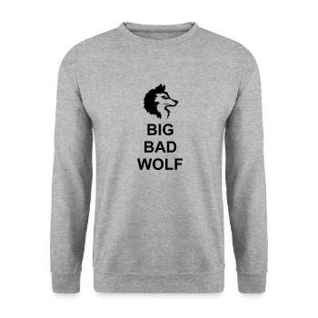 big bad wolf quote - Unisex Sweatshirt - salt & pepper - Front - Alina (178cm) & Michal (187cm)