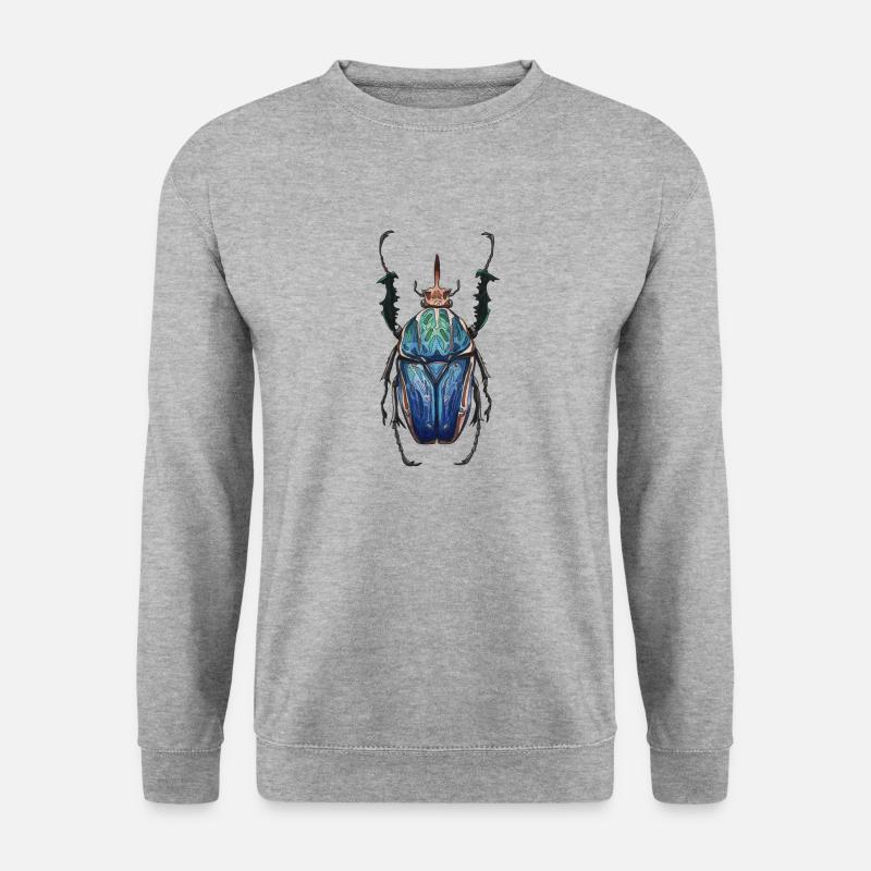 Großer Käferhirsch - Riesenkäferhirsch - Unisex Pullover - Weißgrau meliert