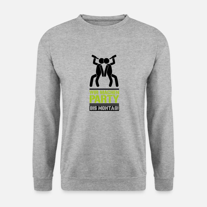 wir machen party - Unisex Pullover - Weißgrau meliert