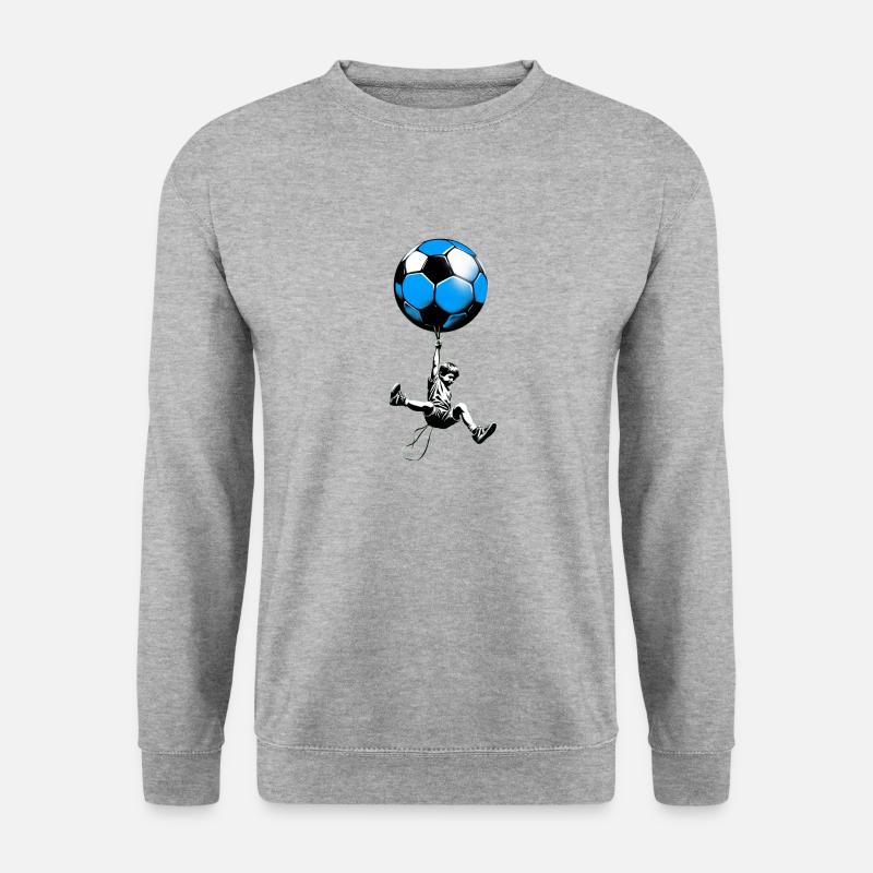 Luftballon Fußball Junge - Unisex Pullover - Weißgrau meliert