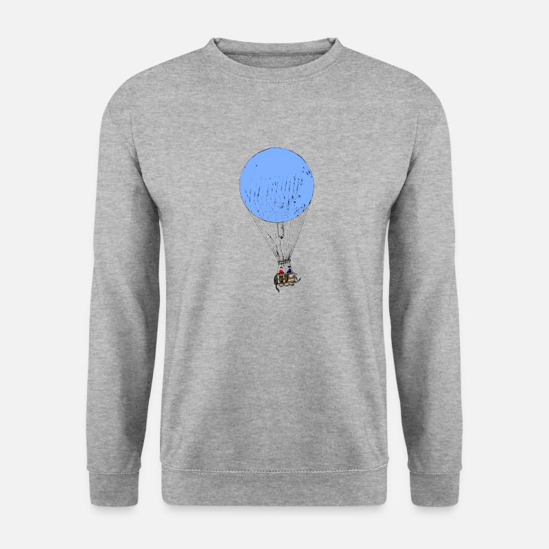 Heißluftballon - Unisex Pullover - Weißgrau meliert