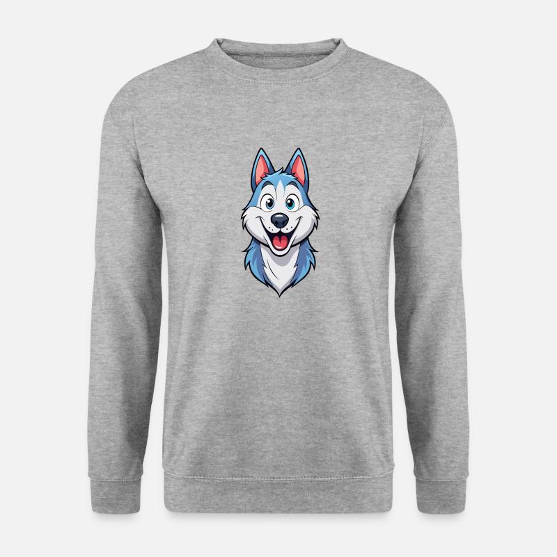 Mischievous Grinning Husky Artwork - Unisex Sweatshirt - salt & pepper