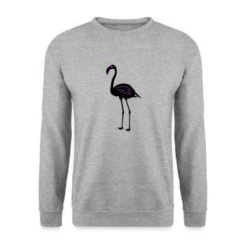Symbole du flamant rose - Sweat-shirt Unisexe - gris chiné - Devant - Alina (178cm) & Michal (187cm)