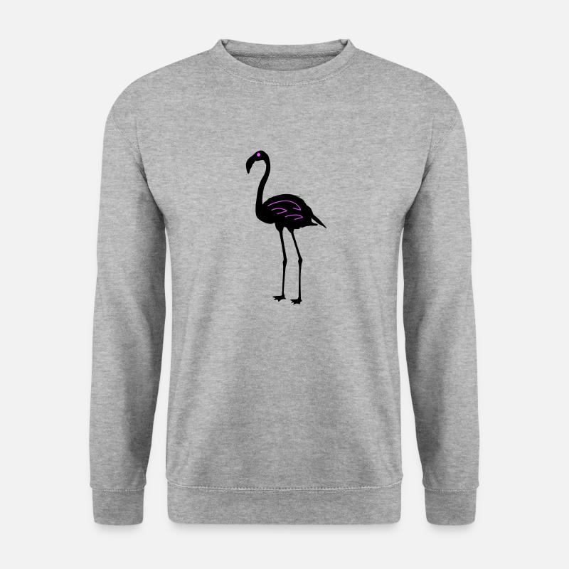 Flamingo Symbol - Unisex Pullover - Weißgrau meliert