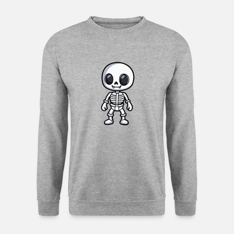 Skelett Halloween Comic - Unisex Pullover - Weißgrau meliert