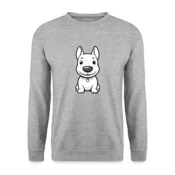 Bull Terrier Chien Bande Dessinée Mignon - Sweat-shirt Unisexe - gris chiné - Devant - Alina (178cm) & Michal (187cm)