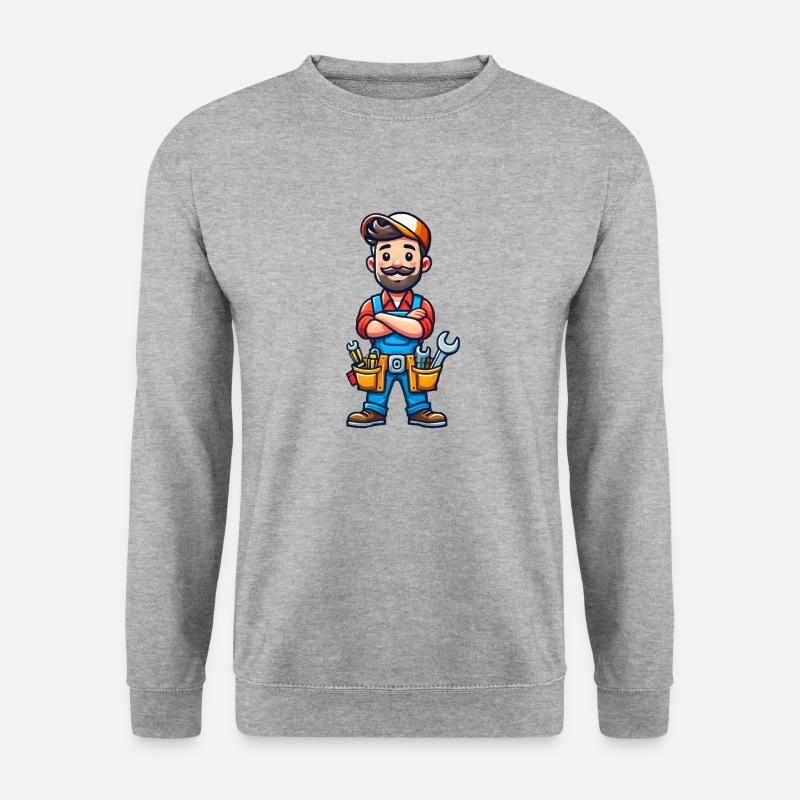 Handwerker - Unisex Pullover - Weißgrau meliert