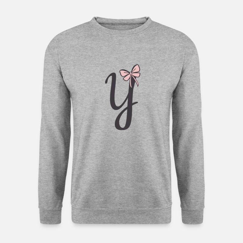 Anfangsbuchstabe Y Schleifchen - Unisex Pullover - Weißgrau meliert