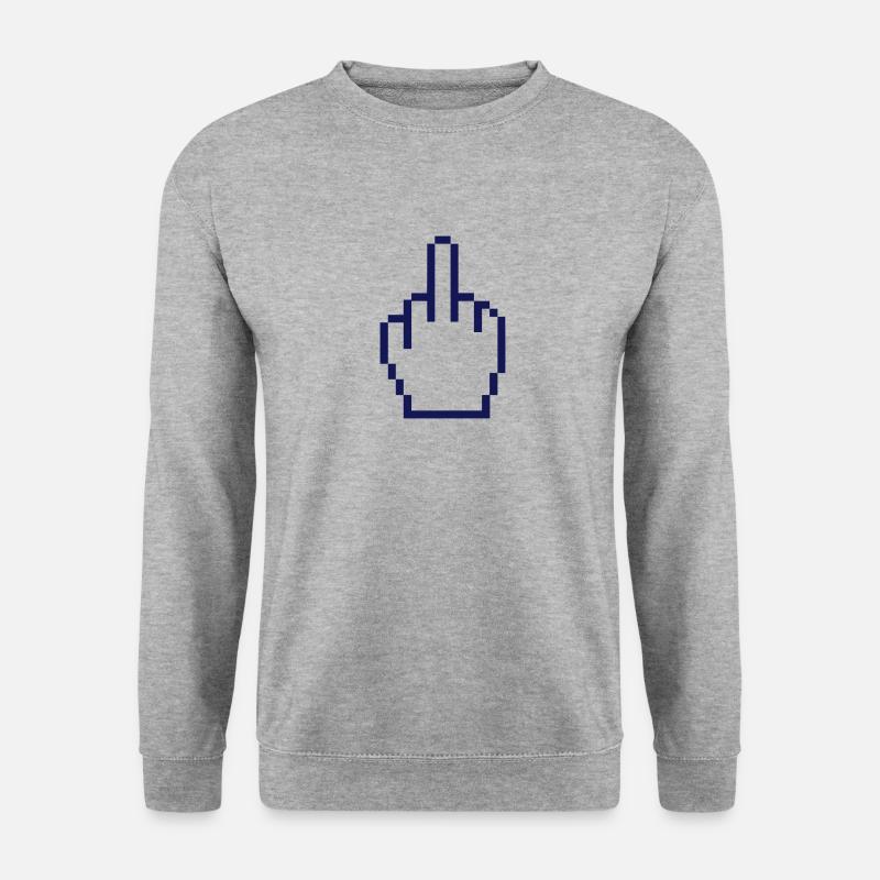 Mittelfinger - Unisex Pullover - Weißgrau meliert