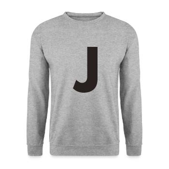 J - Unisex Pullover - Weißgrau meliert - Vorne - Alina (178cm) & Michal (187cm)