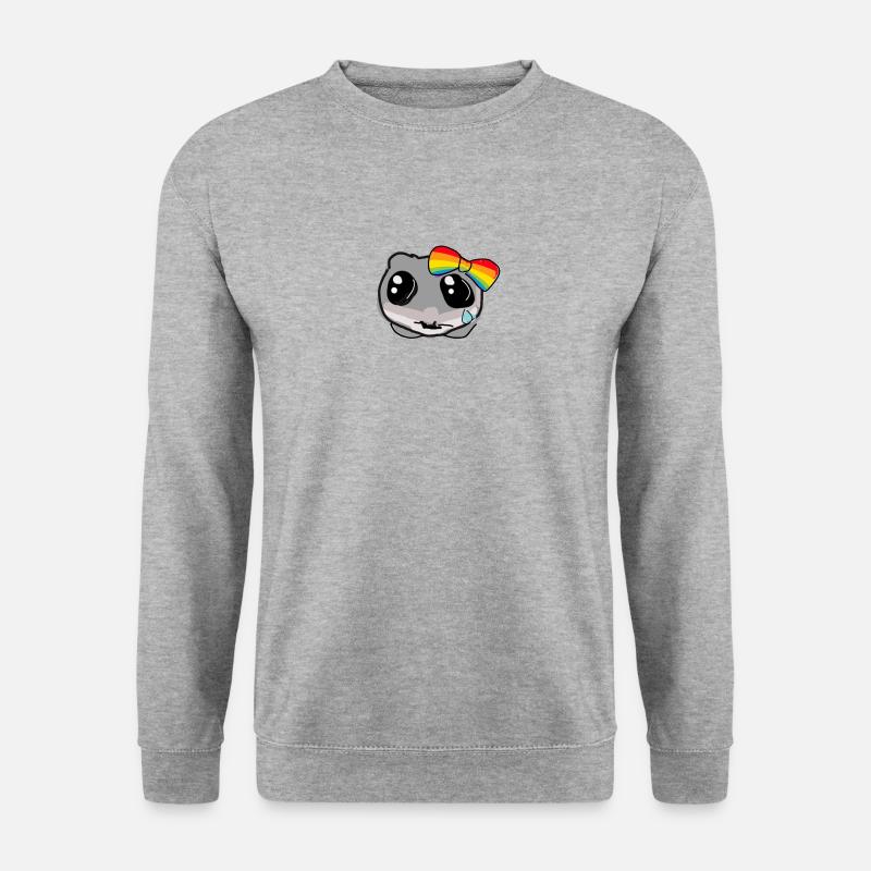 LGTB,illustration,regenbogen,sad Hamster - Unisex Pullover - Weißgrau meliert