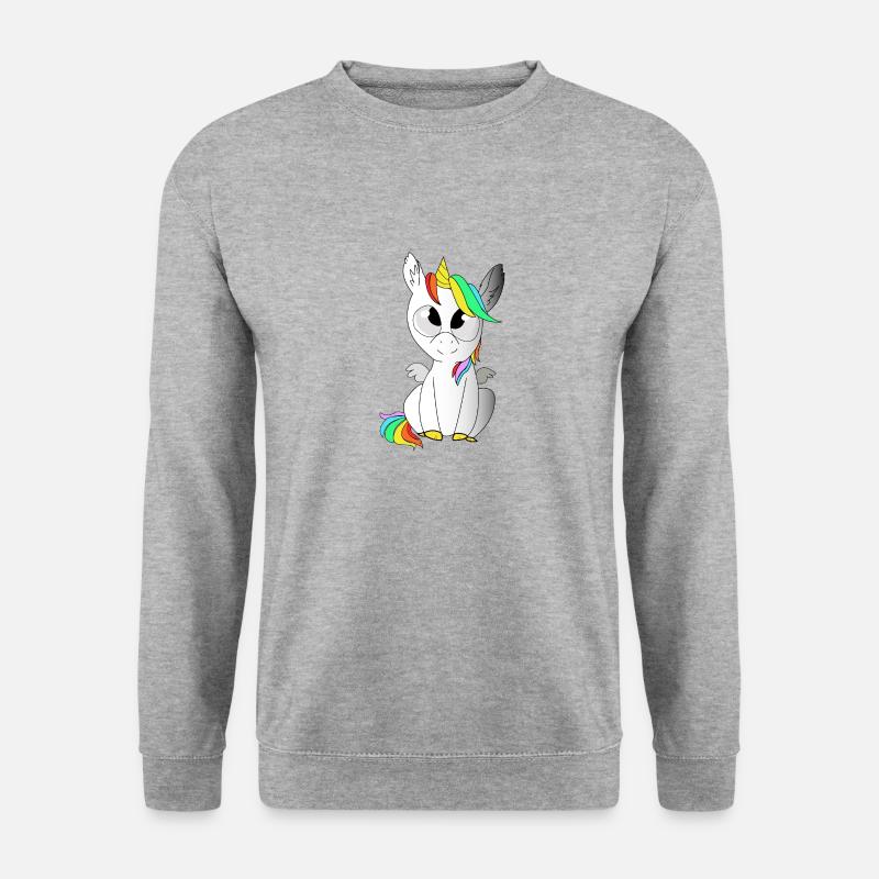Einhorn - Unisex Pullover - Weißgrau meliert