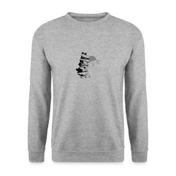 Stone Tower - Unisex Pullover - Weißgrau meliert - Vorne - Alina (178cm) & Michal (187cm)