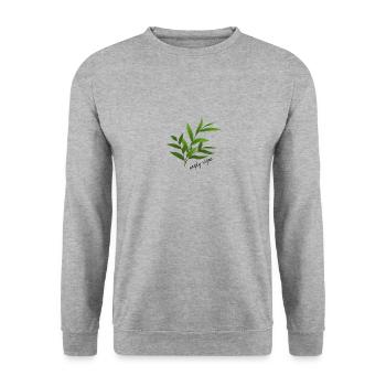 simply vegan - Unisex Pullover - Weißgrau meliert - Vorne - Alina (178cm) & Michal (187cm)