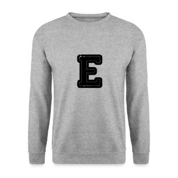 letter E - Unisex Sweatshirt - salt & pepper - Front - Alina (178cm) & Michal (187cm)