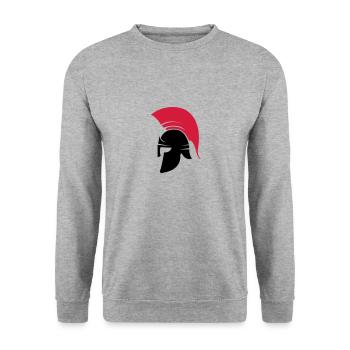 sparta helmet - Unisex Sweatshirt - salt & pepper - Front - Alina (178cm) & Michal (187cm)