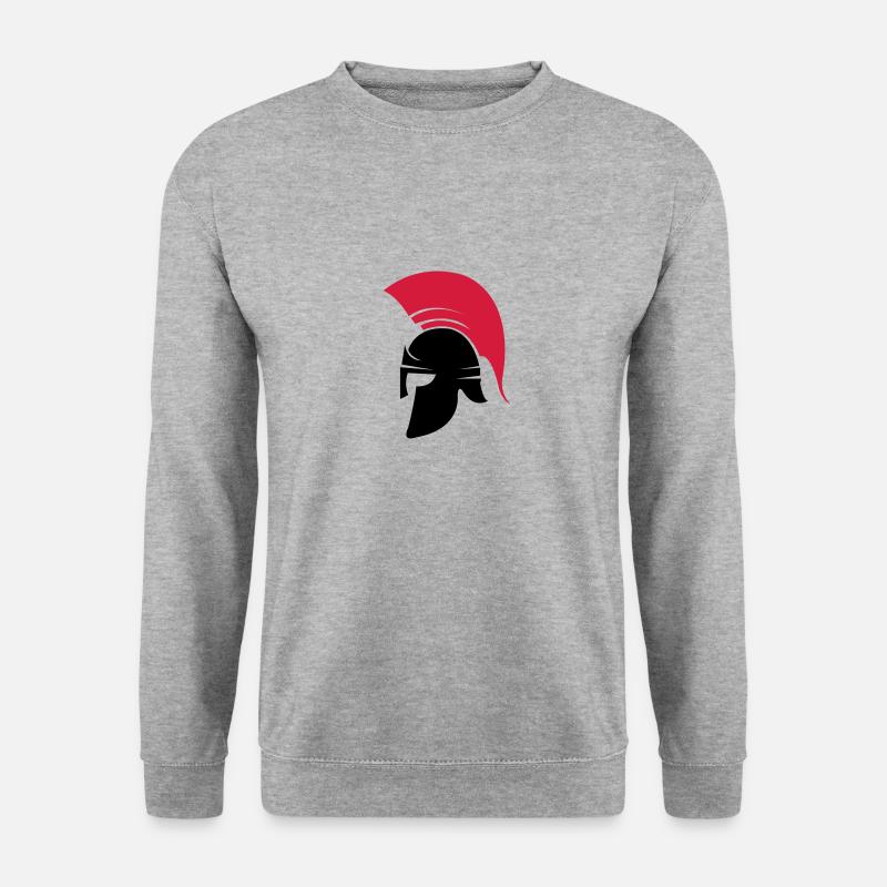 sparta helm - Unisex Pullover - Weißgrau meliert