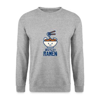 Ramen - Unisex Sweatshirt - salt & pepper - Front - Alina (178cm) & Michal (187cm)