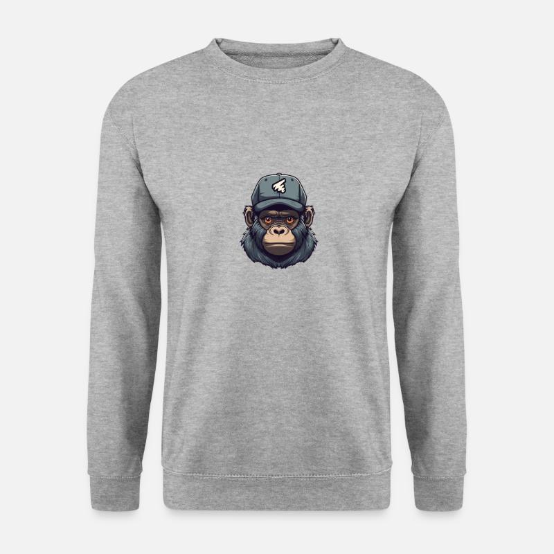 Monkey with cap - Unisex Sweatshirt - salt & pepper