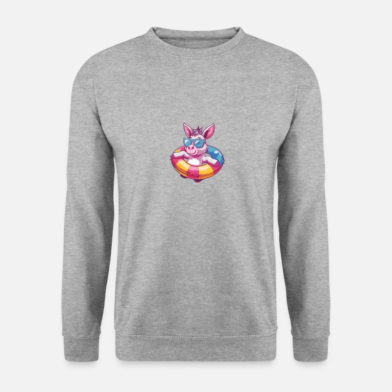 Esel Comic Cool - Unisex Pullover - Weißgrau meliert