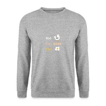 Math Derivation Chicken Student Teacher Gift - Unisex Sweatshirt - salt & pepper - Front - Alina (178cm) & Michal (187cm)