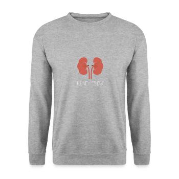 Don de greffe de rein de donneur d’organes - Sweat-shirt Unisexe - gris chiné - Devant - Alina (178cm) & Michal (187cm)