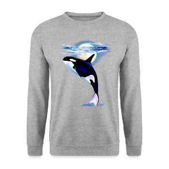 MOONSHINE ORCA - Unisex Sweatshirt - salt & pepper - Front - Alina (178cm) & Michal (187cm)