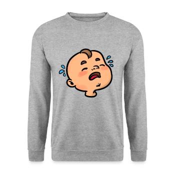 Crying baby - Unisex Sweatshirt - salt & pepper - Front - Alina (178cm) & Michal (187cm)