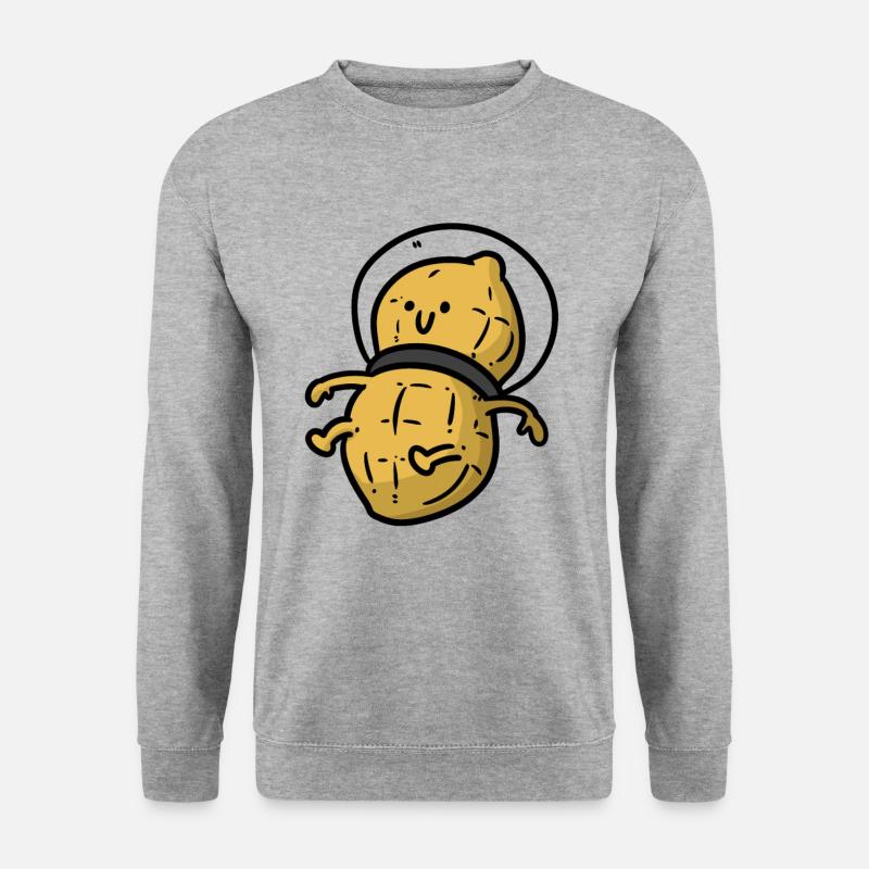 Peanut Astronaut Erdnuss - Unisex Pullover - Weißgrau meliert