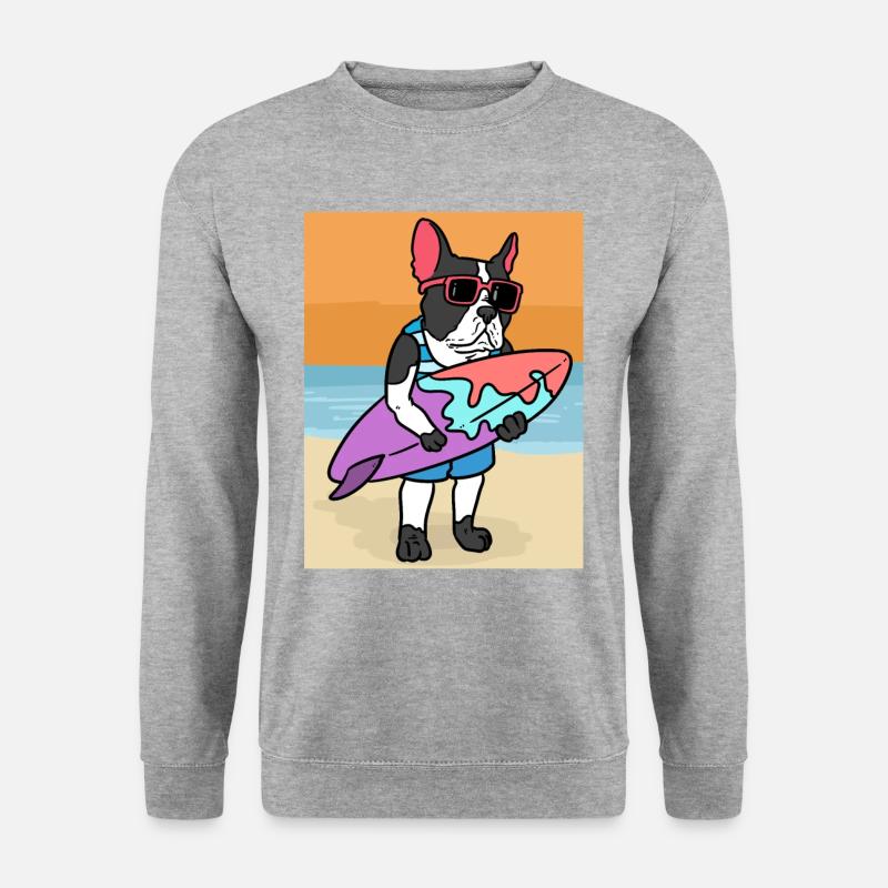 Great Dane Surfs Pitbull Surf - Unisex Sweatshirt - salt & pepper