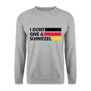 I DONT GIVE A SCHNITZEL SPRUCH - Unisex Sweatshirt - salt & pepper - Front - Alina (178cm) & Michal (187cm)