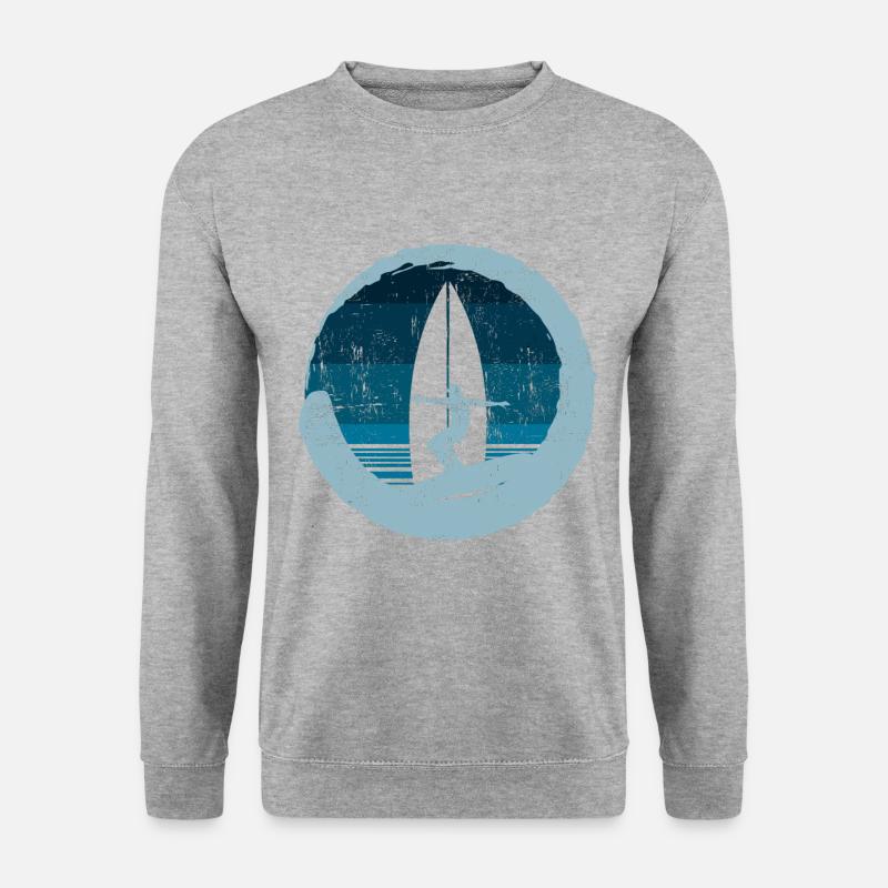 Cool Surfing Design - Unisex Pullover - Weißgrau meliert