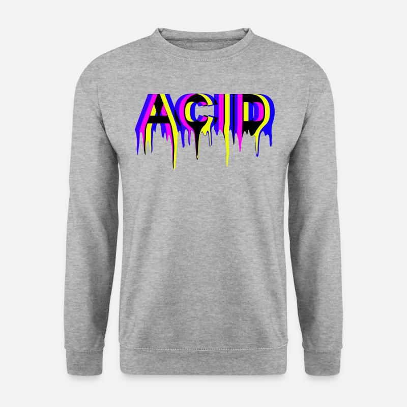 ACID - Unisex Pullover - Weißgrau meliert