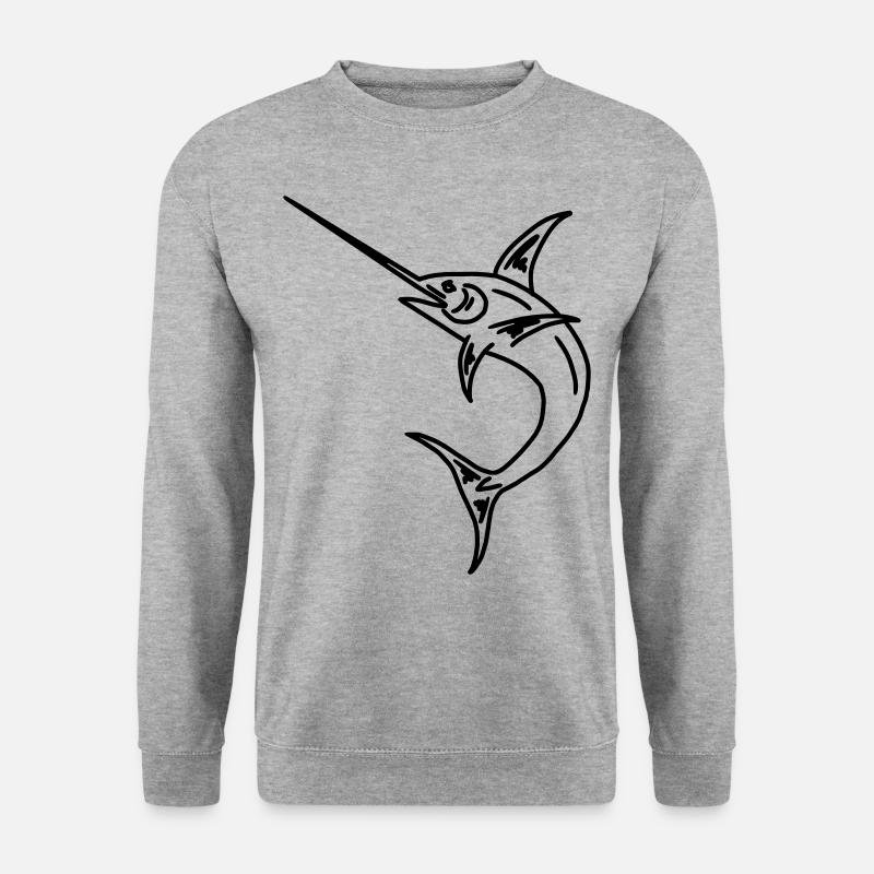 Schwertfisch - Unisex Pullover - Weißgrau meliert