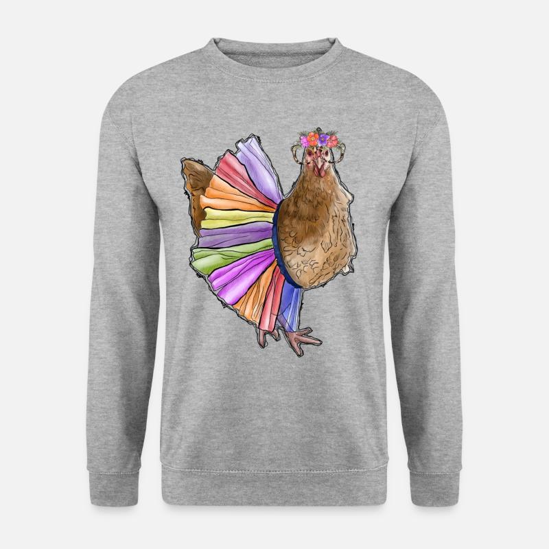 Chicken Lady - Unisex Pullover - Weißgrau meliert