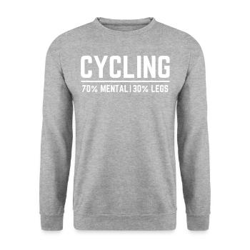 Cycling. Fahrrad Spruch. Mental. Legs. Radfahren - Unisex Pullover - Weißgrau meliert - Vorne - Alina (178cm) & Michal (187cm)