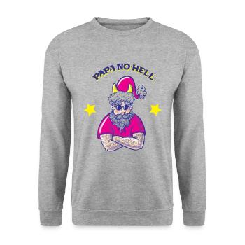 Papa No Hell ! - Sweat-shirt Unisexe - gris chiné - Devant - Alina (178cm) & Michal (187cm)