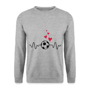 coeur de pouls de football - Sweat-shirt Unisexe - gris chiné - Devant - Alina (178cm) & Michal (187cm)