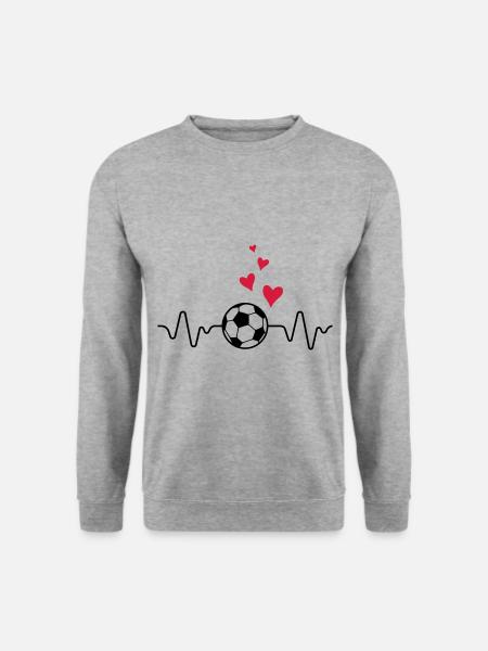 fussball puls herz - Unisex Pullover - Weißgrau meliert
