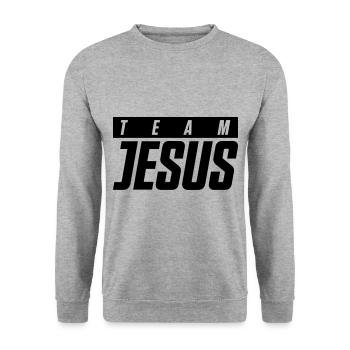 jesus team - Unisex Sweatshirt - salt & pepper - Front - Alina (178cm) & Michal (187cm)