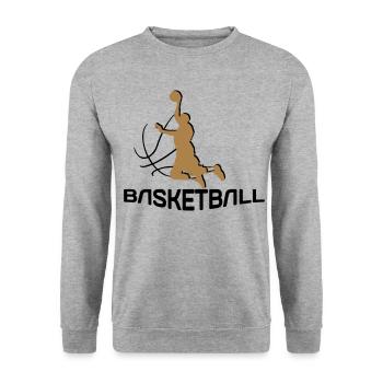 basketball.ai - Unisex Pullover - Weißgrau meliert - Vorne - Alina (178cm) & Michal (187cm)