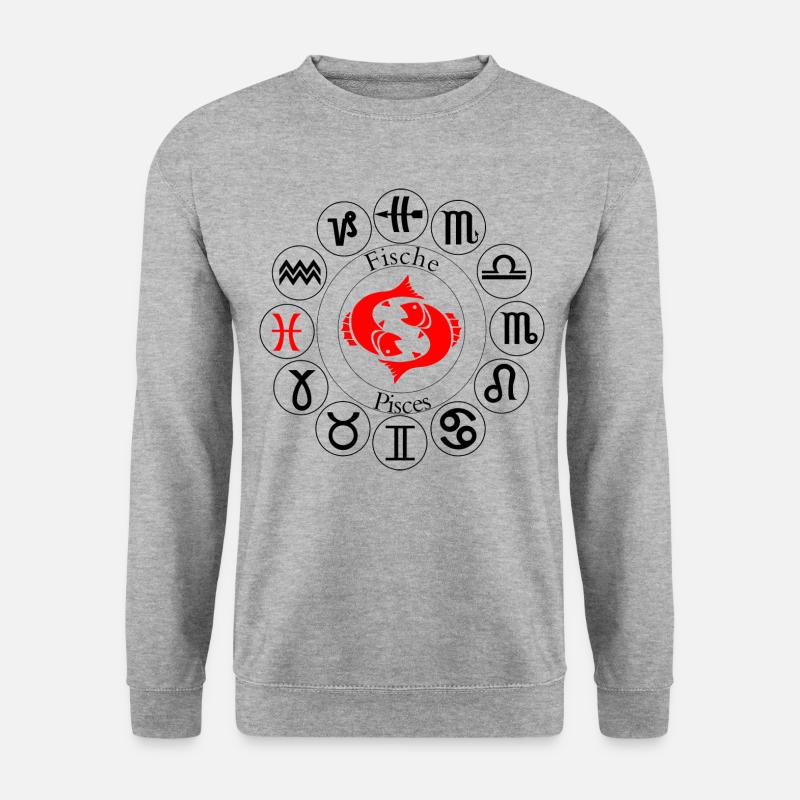 Sternzeichen Fische - Unisex Pullover - Weißgrau meliert