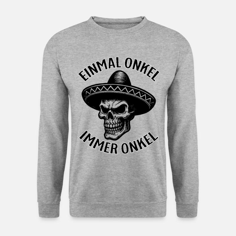 Einmal Onkel, Immer Onkel - Unisex Pullover - Weißgrau meliert