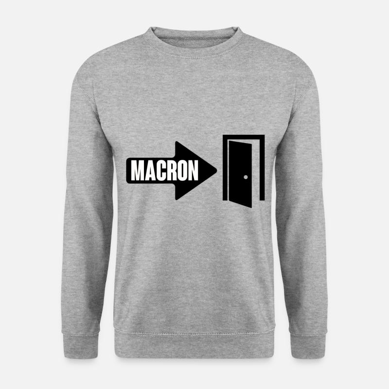 Macron trägt es - Unisex Pullover - Weißgrau meliert