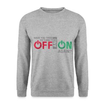 Computer Nerd Computer Scientist Repair Funny Geek - Unisex Sweatshirt - salt & pepper - Front - Alina (178cm) & Michal (187cm)
