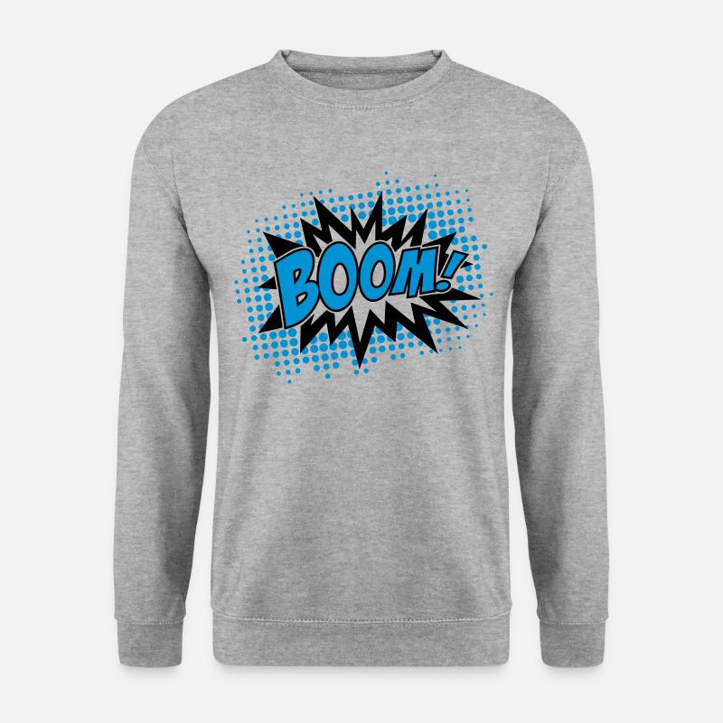 BOOM, comique, bouffon, ballon, explosion, étoile - Sweat-shirt Unisexe - gris chiné