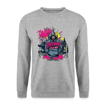 La capuche est en moi - Sweat-shirt Unisexe - gris chiné - Devant - Alina (178cm) & Michal (187cm)