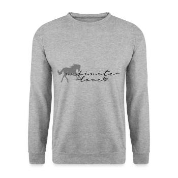 Horse love Horse saying Infinite love - Unisex Sweatshirt - salt & pepper - Front - Alina (178cm) & Michal (187cm)