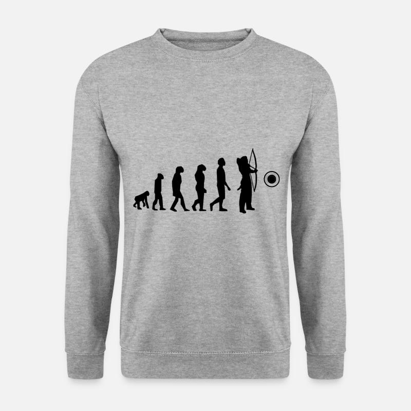 Evolution des Bogenschießens - Unisex Pullover - Weißgrau meliert