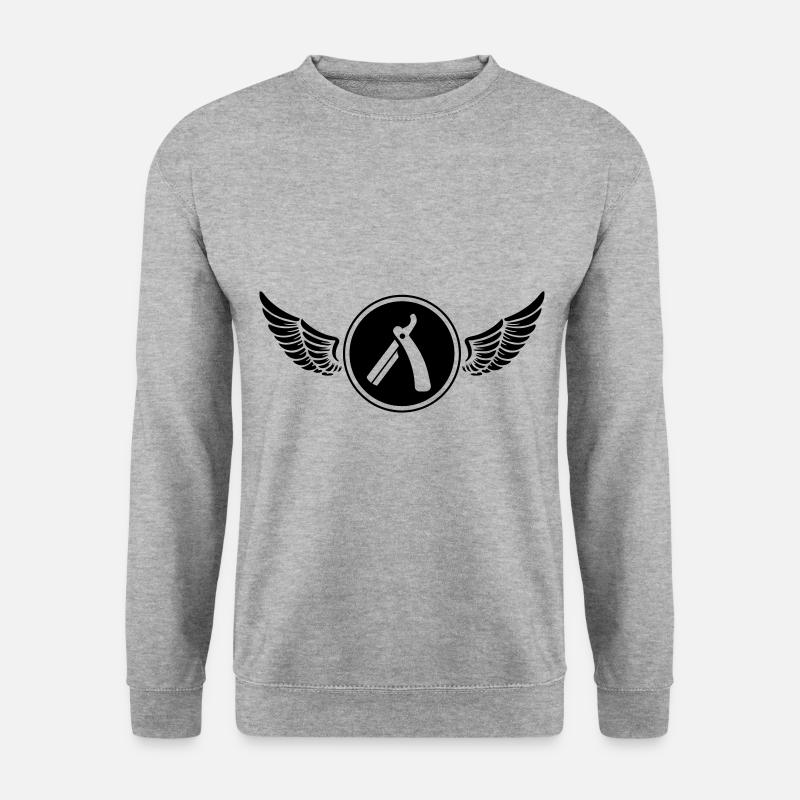 barber razor blade icon - Unisex Sweatshirt - salt & pepper